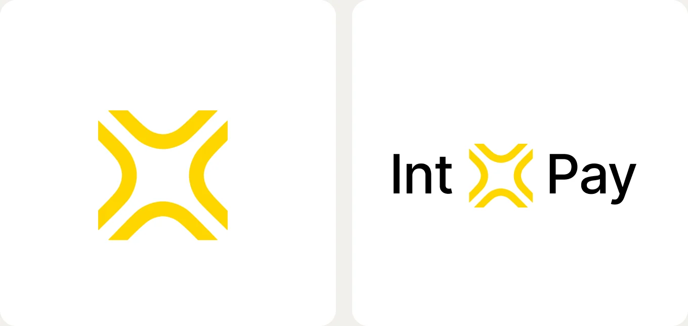 IntXPay mark · four arrows · Logotype