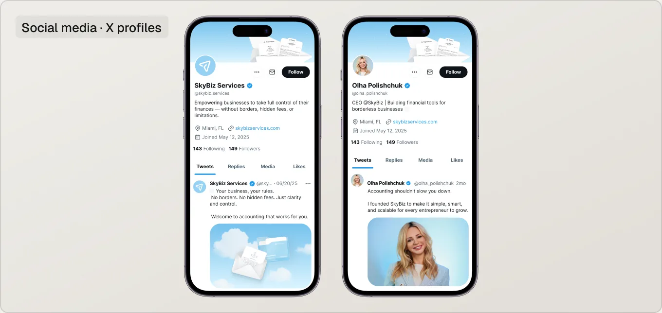 Social media · X profiles