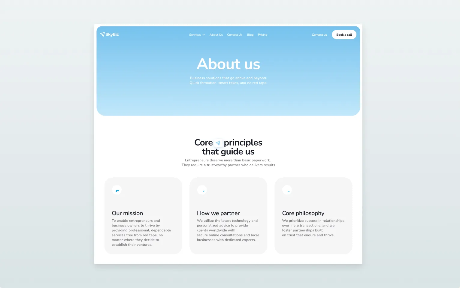 SkyBiz — screen 4