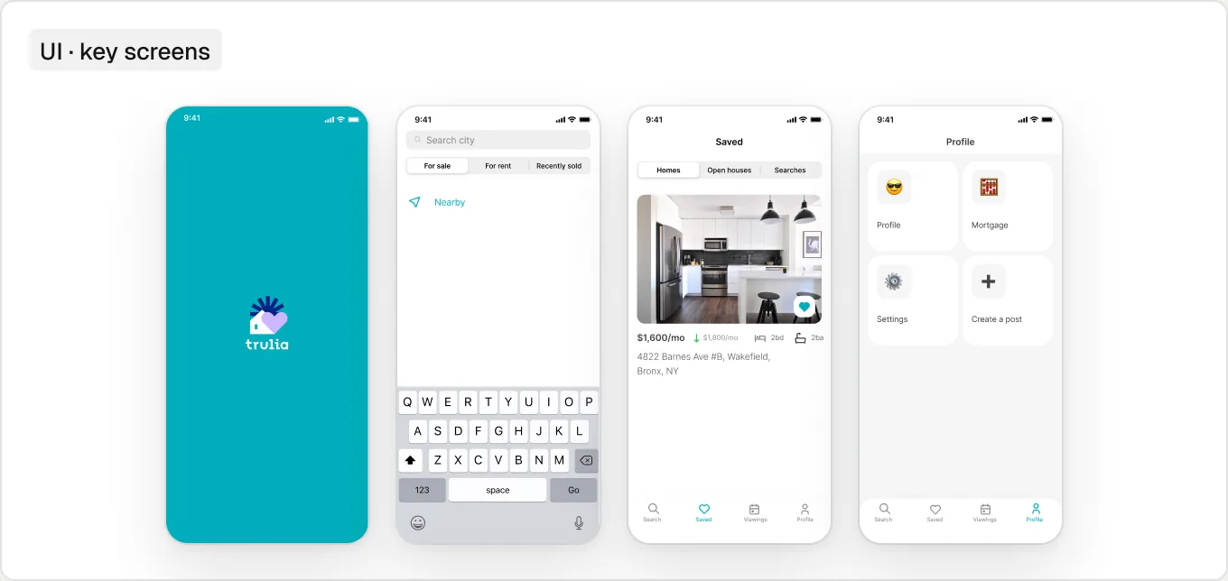UI · key screens