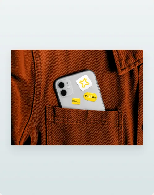IntXPay sticker on a phone